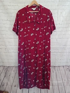 Vtg 90s Sz 20 Maxi Dress Shift Button Floral Cottagecore Whimsigoth Corset Back - Picture 1 of 11