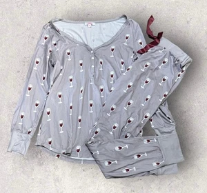 Damen Jordan Jammies Weinrot Pyjama Set Größe XL - Bild 1 von 1