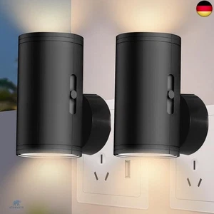 Steckdosenlampe Dimmbar, 2 Stück Nachtlicht mit Lichtsteuerungssensor, - Bild 1 von 8