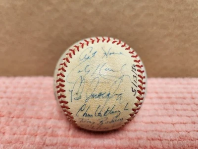 Винтажный 1986 Rangers команды с автографом мяч ROALB с 29 подписи "DiMag" недвижимости - Изображение 1 из 4