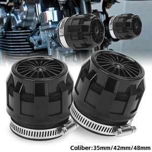 2X Motorcycle 42mm 48mm Inlet Air Intake Air Filter Cleaner Dirt Bike Universal - Picture 1 of 10