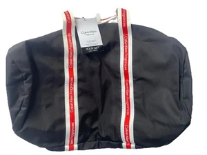 NWT Calvin Klein Fragrances Weekender Duffel Bag Suitcase 20x15 Black/Red - Picture 1 of 12