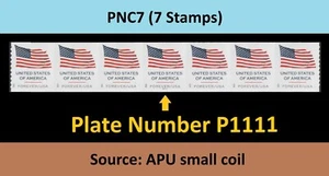 US 6017 Flag F PNC7 P1111 (from APU small coil) MNH 2025 - Picture 1 of 3