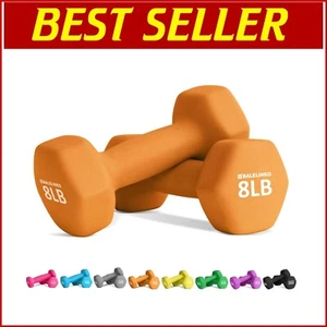 Portable 8lb Neoprene Dumbbells for Travel & Home Workouts - Perfect for Yoga - Picture 1 of 9