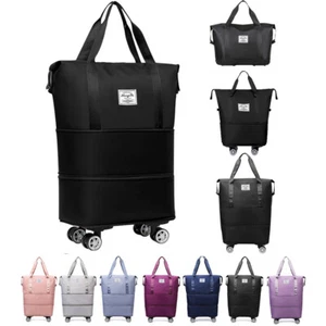 28-58L Large Expandable Rolling Duffle Bag w/ Detachable Wheels Carry On Luggage - Picture 1 of 87