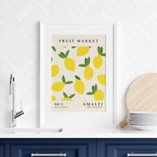 Fruit Market Poster Print Lemon Fruit Wall Art Kitchen Abstract Home Decor 1091