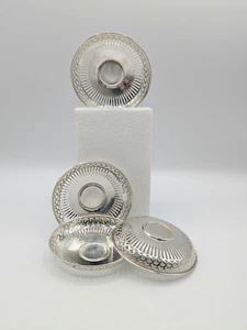 Sterling Silver Webster Co Reticulated Small Nut/Trinket/Candy Dishes Hallmarked - Picture 1 of 10