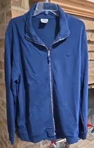 LACOSTE MEN'S FULL ZIP-UP PIQUÉ JACKET NAVY SZ 8 - Picture 1 of 4