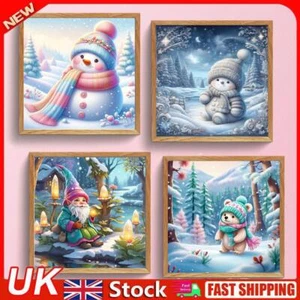 5D DIY Full Round Drill Diamond Painting Winter Snow Land Home Decoration Craft - Picture 1 of 21