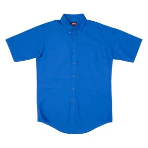 RED KAP Mens Plain Shirt Blue Short Sleeve M - Picture 1 of 6
