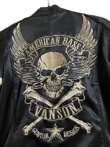 VANSON Leather outer Jacket Men's Black Riders Single casual zip authentic - Picture 1 of 10