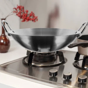 Padella Wok Leggera Manico Wok in Ferro Antiaderente Wok Pentola Mescolare - Padella - Foto 1 di 13