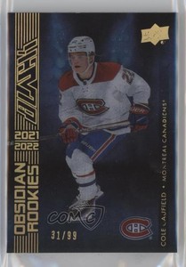 2021-22 SPx UD Black Obsidian Rookies Gold /99 Cole Caufield #OR-2 Rookie RC