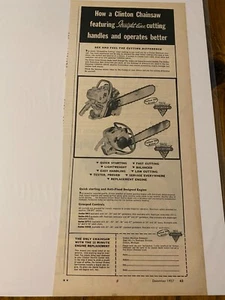 Vintage 1957 Clinton Chainsaw ad - Picture 1 of 1