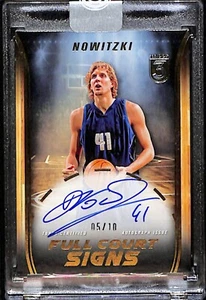 2023-24 Topps Three Basketball Dirk Nowitzki Full Court Auto Gold /10 #FCS-DN - Picture 1 of 2