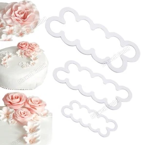 3er Rose Cutter Fondant Blumen Ausstecher Kuchenform Kuchen Tortendeko - Bild 1 von 4