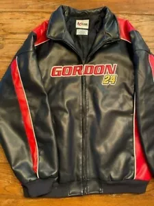 Vintage Winners Circle Dupont Racing Faux Leather Jacket #24 Jeff Gordon - L - Picture 1 of 6