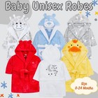 Baby Boy Girl Babies Dressing Gown Robe Plush Fleece Velvet Soft Cosy Warm Gift
