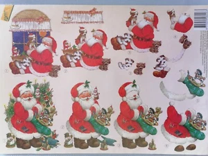 A4 DECOUPAGE/PAPER TOLE for Cardmaking, Giordano/Avec, 0375 - Happy Santa & Toys - Bild 1 von 1