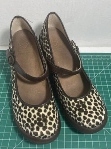 Regata Canoa Estampado en Piel de Leopardo MaryJane Zapatos con Cuña Cuero Hechos en Japón 6M - Imagen 1 de 12