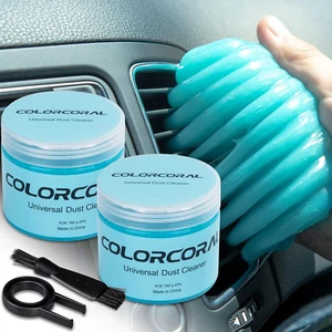 COLORCORAL Pack de 2 Gel Nettoyeur de Poussière Universel pour Voiture Ventilation Clavier Nettoyage - Photo 1/12