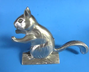 VINTAGE TALL SQUIRELL NUT CRACKER - SILVER METAL - Picture 1 of 5