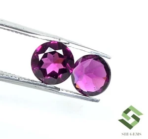 6 mm Zertifiziert Natürlicher Rhodolith Granat Rundschliff Paar 1,95 cts Lose Edelsteine - Bild 1 von 9
