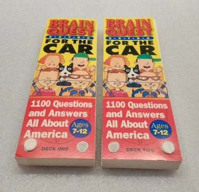 Brain Quest Extra for the Car 1100 Questions Answers Ages 7-12 Decks 1 & 2 1999 - Image 1 of 3