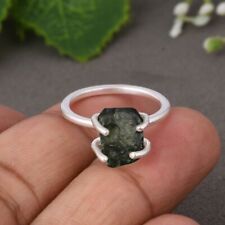 Czech Republic Authentic Moldavite Ring Made in 925 Sterling Silver Jewelry