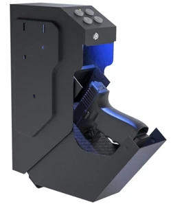 Gun Safe Quick Access for Pistol – Wall/Desk Mount, Keypad & Key Lock, Drop Down - Picture 1 of 8