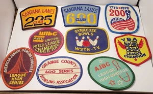 Lot of 10 Vintage 1970s Embroidered Bowling Patches Unused ABC YBA AJBC WIBC - Foto 1 di 4