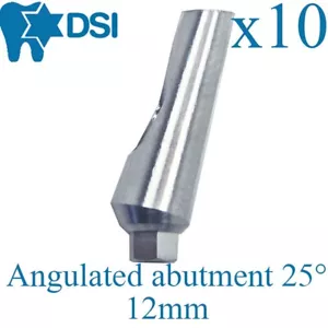 10x Pacchetto in titanio estetico angolato dentale 25° 12mm per impianto FDA CE - Foto 1 di 3