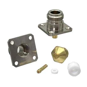 Conector N Jack Hembra 4 Agujeros Brida Soldadura para RG402 0.141" Cable RF Coaxial - Imagen 1 de 8