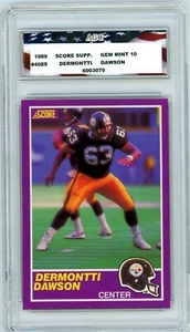 Tarjeta de novato Dermontti Dawson 1989 Score Supplemental #408S AGC 10 gemas como nueva - Imagen 1 de 2