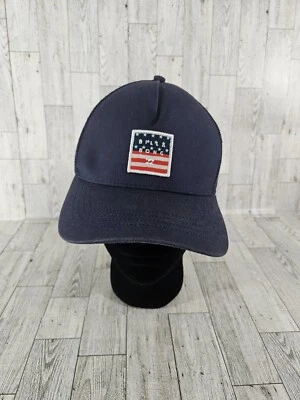 Boné Billabong EUA bandeira americana estrelas e listras Snapback azul marinho - Imagem 1 de 4