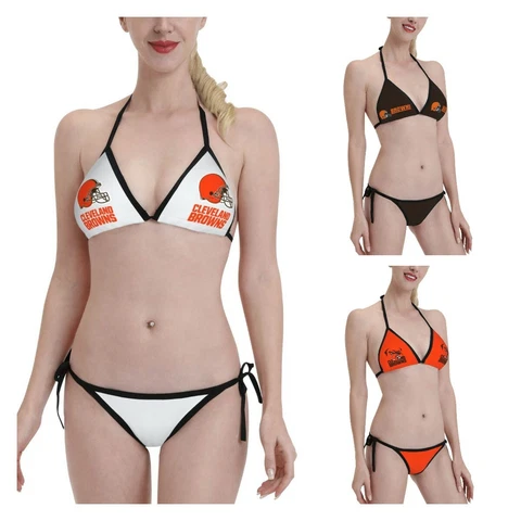 Cleveland Browns Women's Bikini Beach Swimsuit Underwear Panty Set Cover