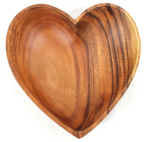 Herz Schale aus Holz 25 x 6 cm Obstschale per Hand hergestellt Akazie - Bild 1 von 2