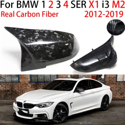 Capas de espelho retrovisor de fibra de carbono para BMW 1 2 3 4 SER M2 X1 i3 F30 F35 F87 F34 - Imagem 1 de 4