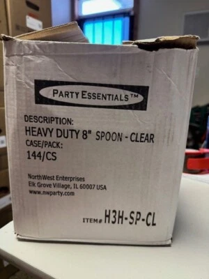 144 piezas de Party Essentials 8 pulgadas Cucharas para servir HD - Caja áspera transparente ¡pero nuevas! Foto 1 de 2