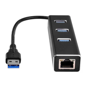 Silverstone EP04 3 x USB3.1 Port Hub & RJ45 Gigabit Ethernet Netzwerkadapter - Bild 1 von 3