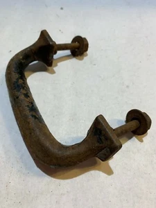 Antique salvage HEAVY cast Iron door handle Black Vintage 5" screw to screw - Picture 1 of 7