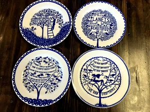 Juego de 4 platos de porcelana ROB RYAN cuatro árboles cuatro marones para Wild & Wolf - Imagen 1 de 9