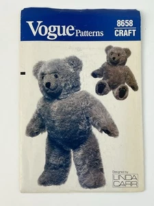 Teddy Bear Size 23" Vintage Uncut Pattern 8658 Stuffed Animal Toy Linda Carr - Picture 1 of 2