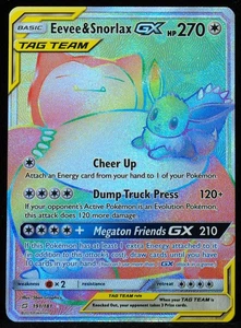 Eevee & Snorlax GX Tag Team #191 NM Pokemon Card - Picture 1 of 3