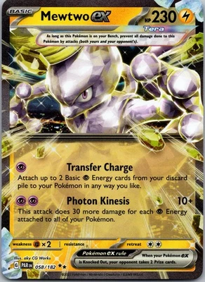 Mewtwo ex Double Rare SV04: Paradox Rift 058/182 NM - Image 1 of 2