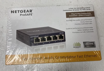 Netgear ProSafe (FS105) 5 портов внешний коммутатор (новый запечатанный) - Изображение 1 из 4