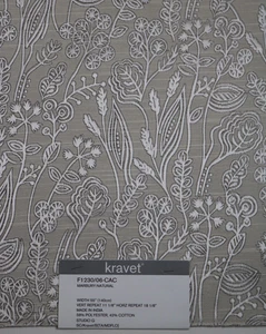Kravet Clarke Clarke Fabric Remnant 26"x26" Pattern "Marbury" Color Natural - Picture 1 of 4