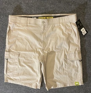 Pantaloncini cargo Lee Extreme Motion uomo 40 Stone Khaki nuovi con etichette vita flessibile - Foto 1 di 16
