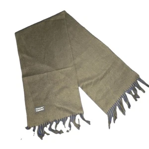 Bufanda de lana marrón vintage CHRISTIAN DIOR - Hecha en Italia 11" X 47" logotipo de flecos - Imagen 1 de 3