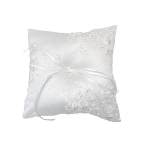 Lace Embroidered Rings Pillow Sturdy Fabric Wedding Accessory - Picture 1 of 8